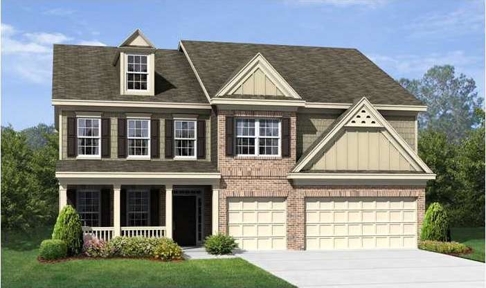 Exterior Front. Rendering of plan.