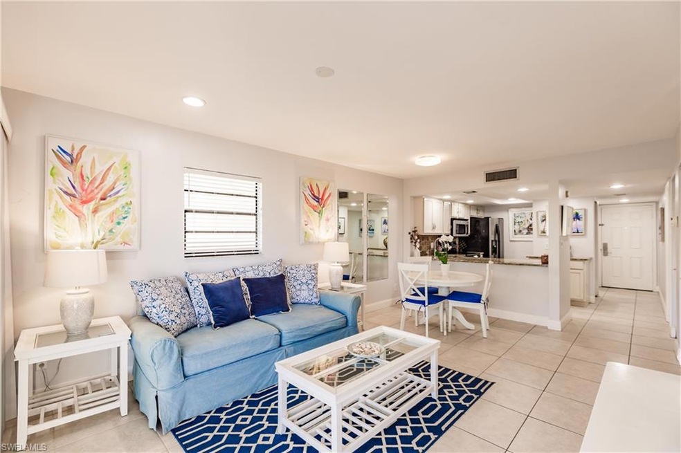 View of tiled living room