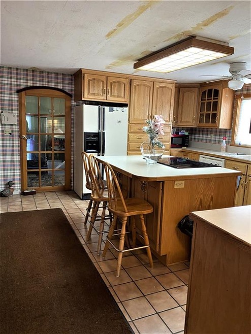 The stains on the ceiling are from a gluing someth