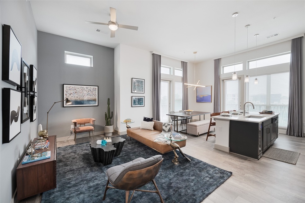 Photo of similar plan with 12 foot ceilings which is available on all the 4th floor units.