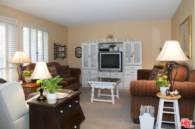 Spacious living room leading to a sunny patio!