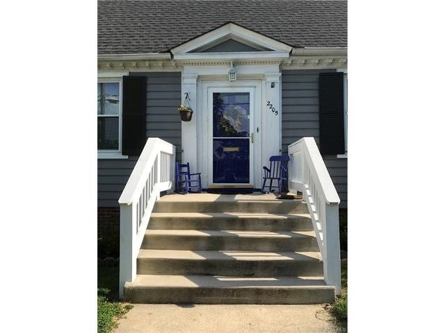 Entrance, showing complete new porch & railings..a