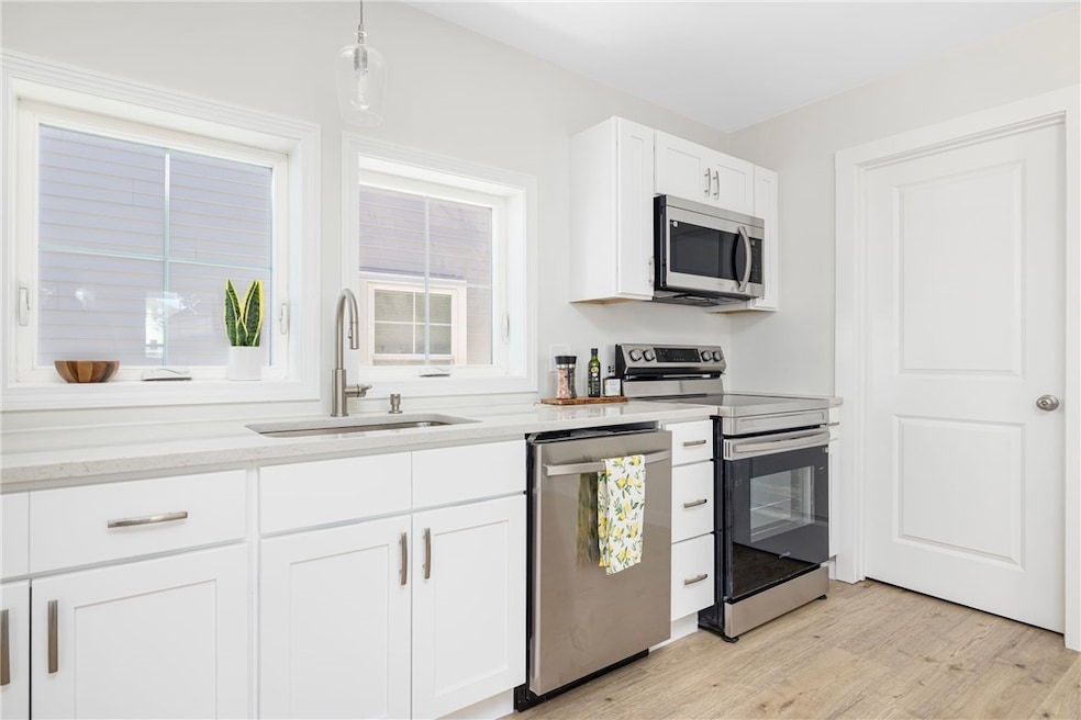Stainless steel appliances.