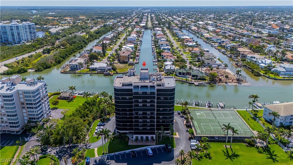 Drone / aerial view of a large body of water