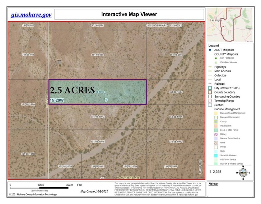 Map / location with property parcel outlined