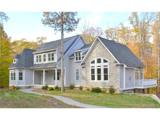 Vinyl siding with stone accents.