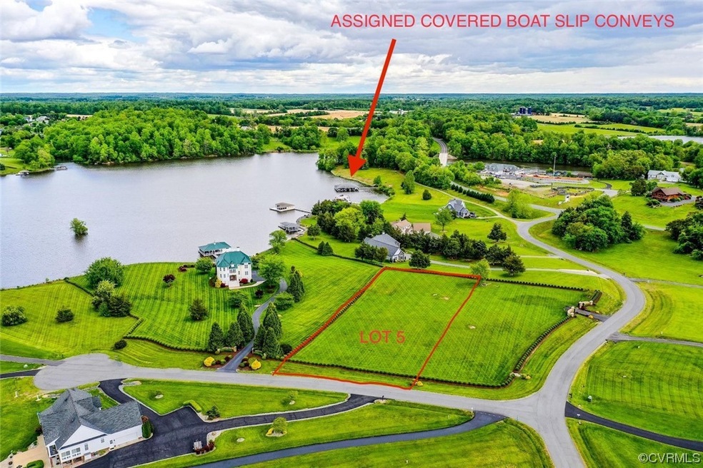 Lake Anna Water Access lot with a covered boat sli