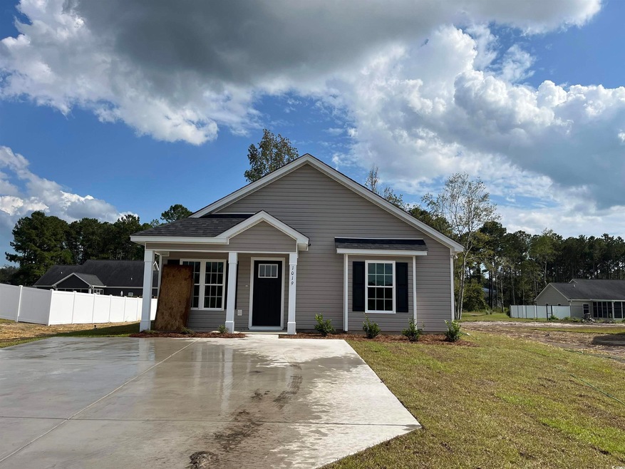 View of front of home with a front yard