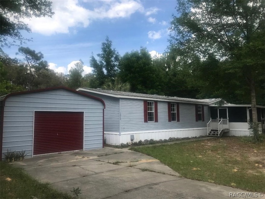 Front with Detached garage