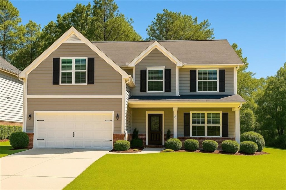 View of front of property with brick siding, a porch, and a front lawn