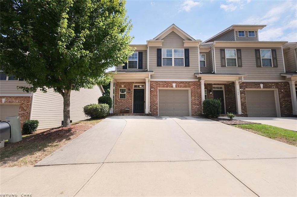 View of front of home featuring a garage