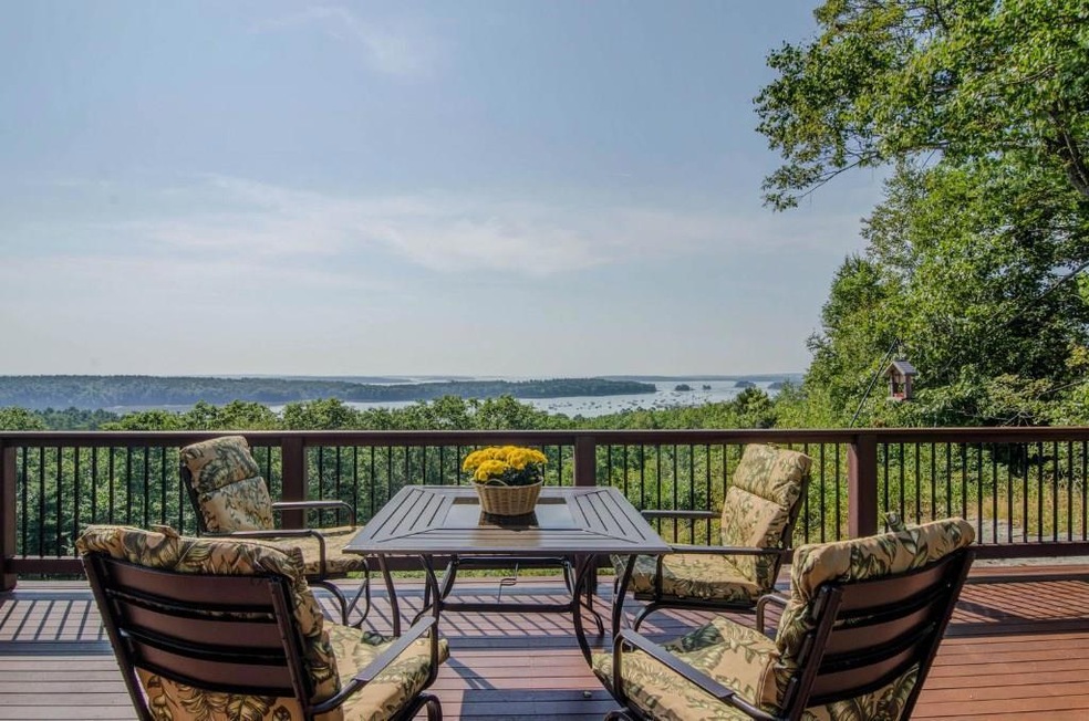 Deck views of Harraseeket Harbor