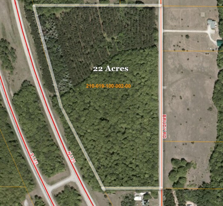 Aerial View Brudy Road 22 acres