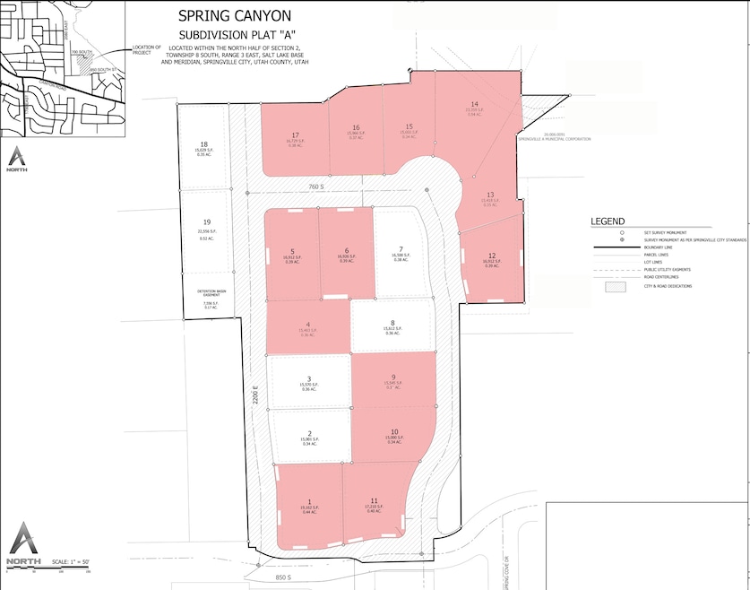 Map showing property parcels