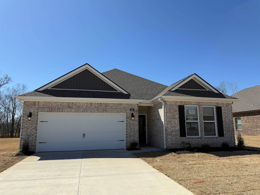 View of front of property featuring brick siding, 