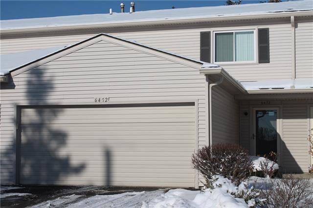 Front view -- 2 car garage