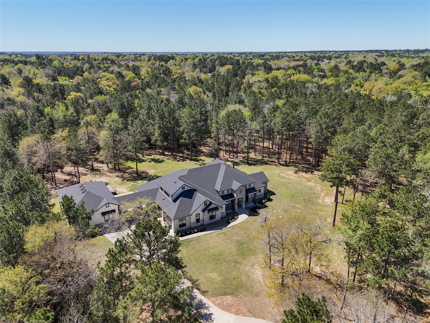 Aerial view of the property showing the privacy ba