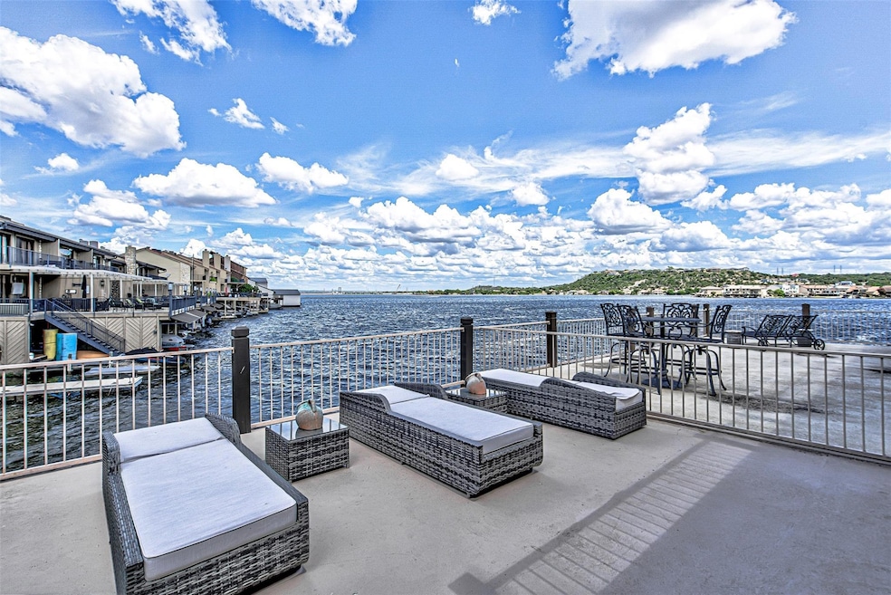 View of patio featuring a water view, Lake LBJ