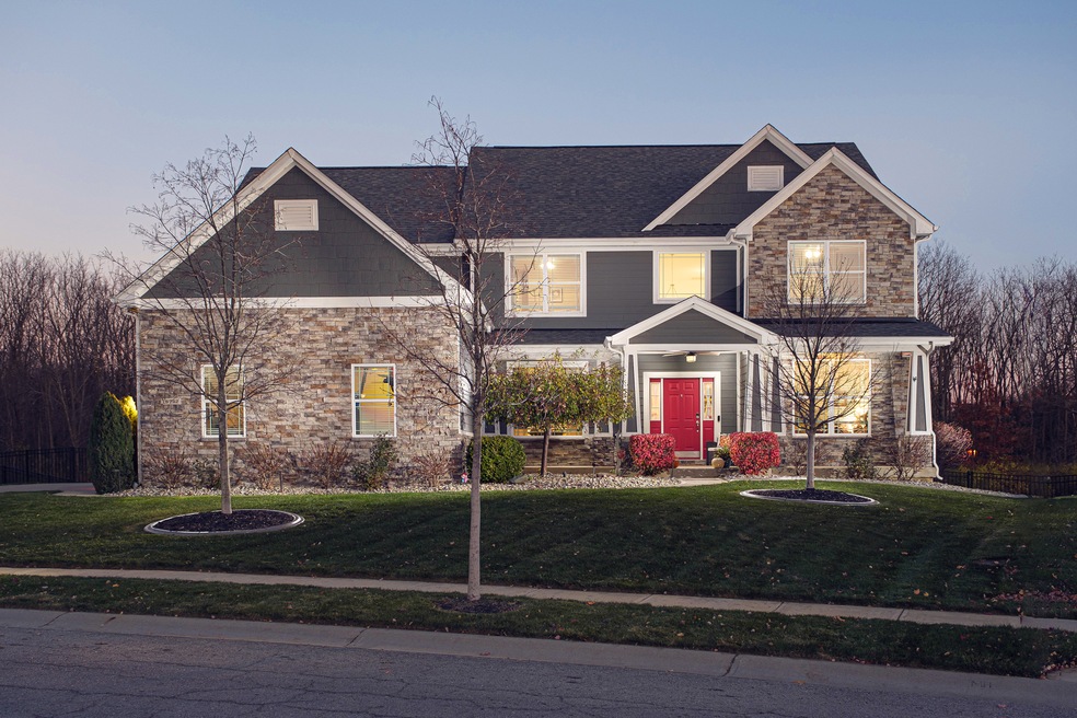 Front of the home at night