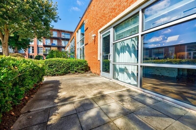The loft has a private patio overlooking the main 