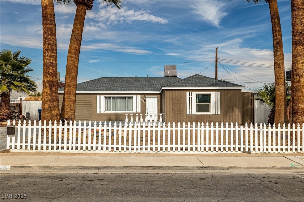 View of front of home with a fenced front yard and