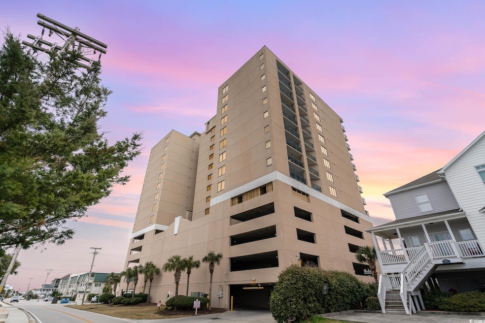 View of outdoor building at dusk