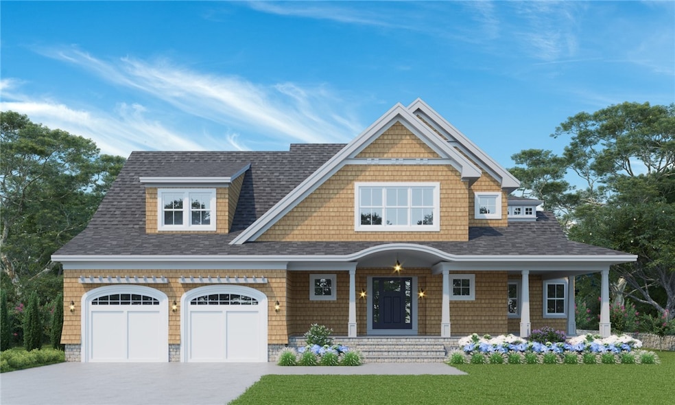 Rendering of front of house.