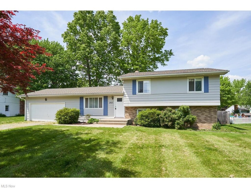 Large front yard with beautiful tree
