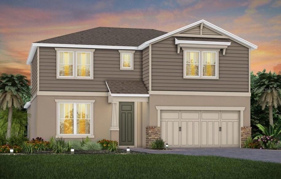 Exterior Design. Artistic rendering for this new construction home. Pictures are for illustrative purposes only. Elevations, colors and options may vary.