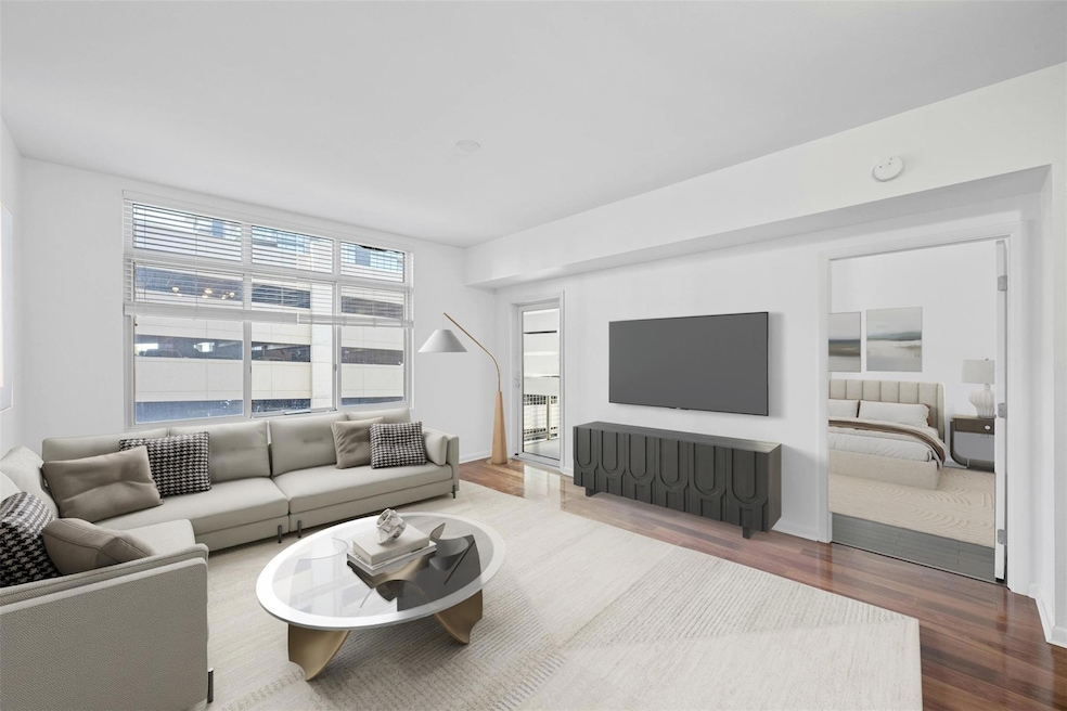 Living room with wood finished floors