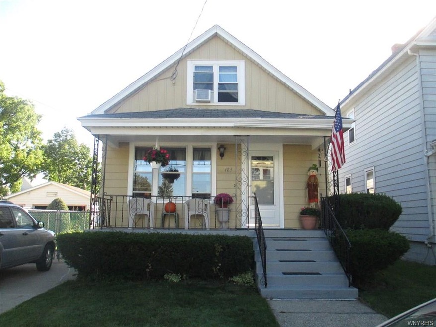 Front with lovely front porch