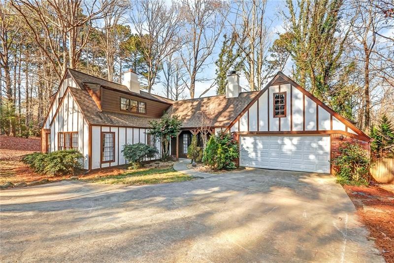 Fresh exterior paint on this fabulous Tudor style 
