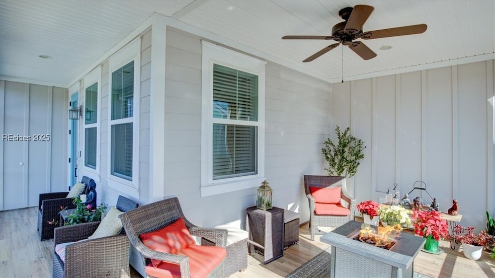 View of patio featuring an outdoor living space wi