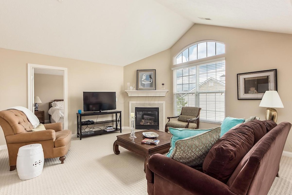 Large great room with gas log fireplace
