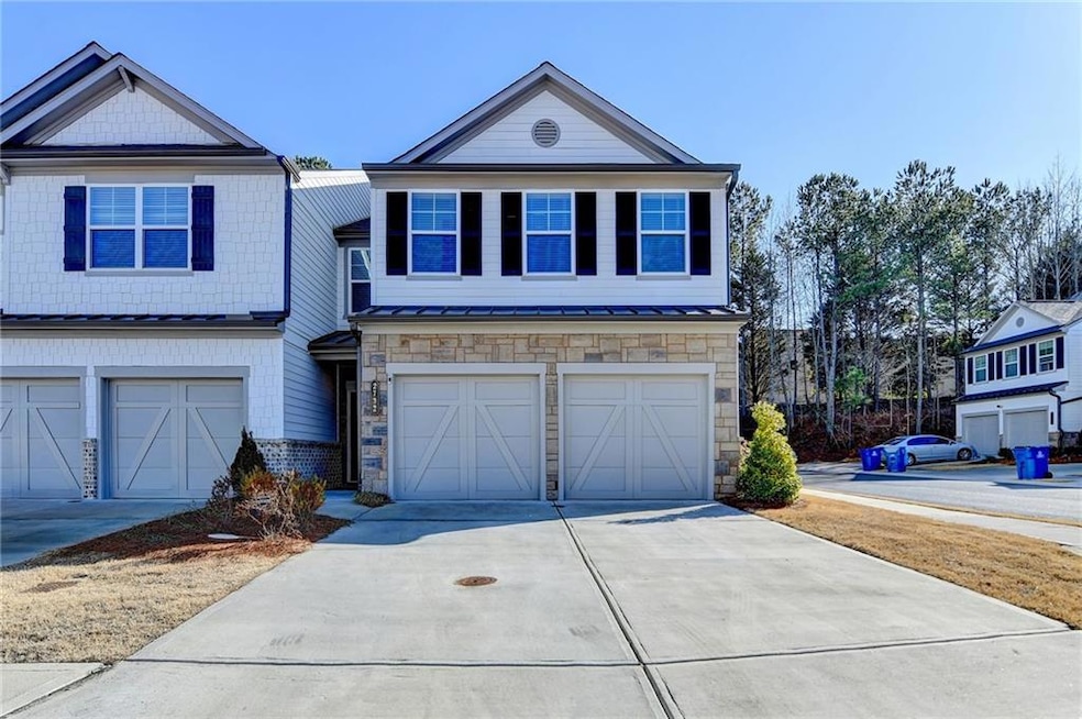 View of front of home with a garage