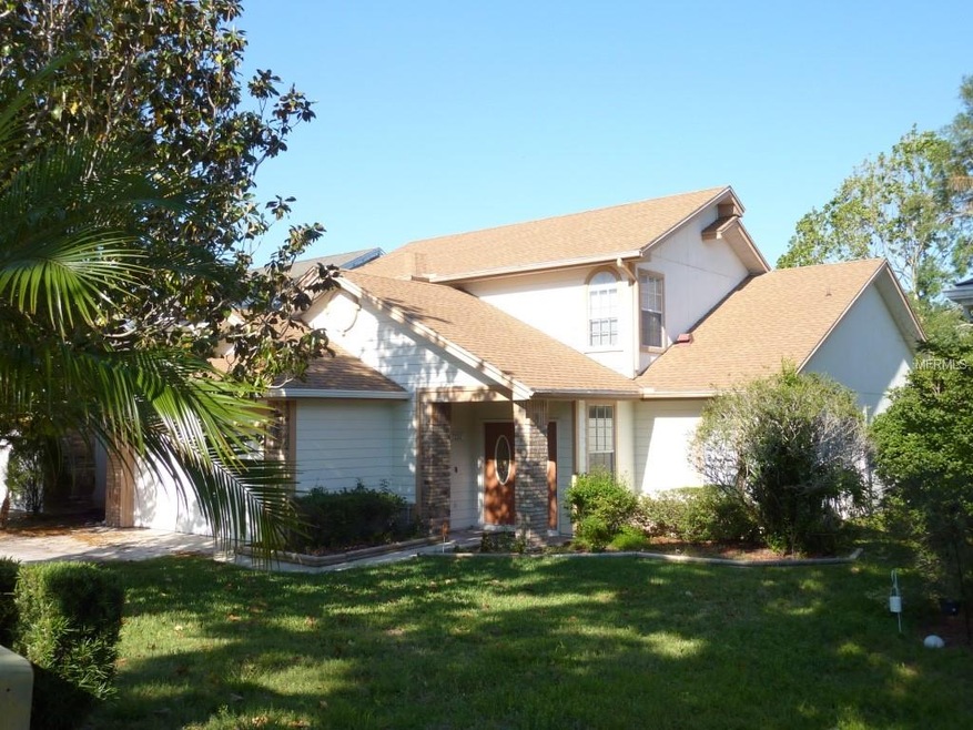 Front of home facing West. 2 car garage with opene