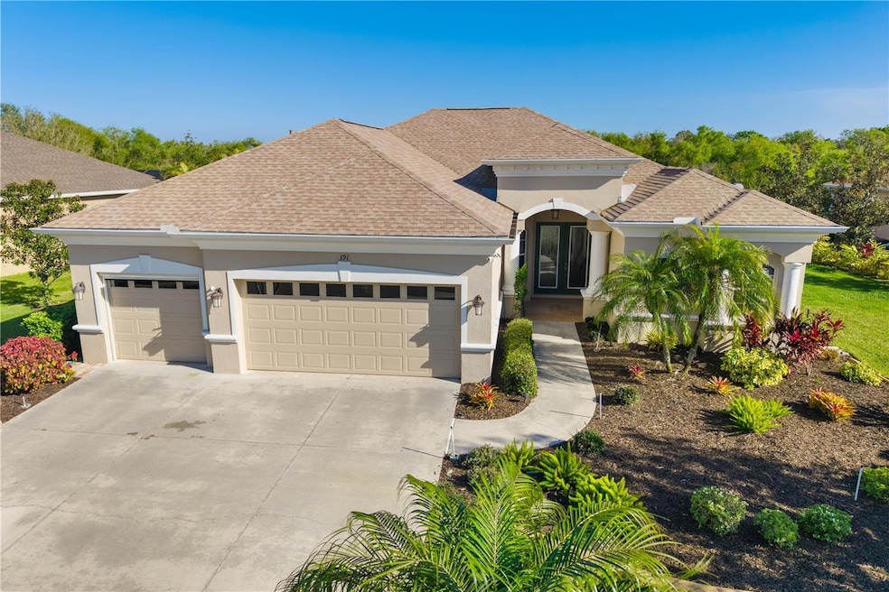 Greyhawk Landing community Gorgeous 4 bedroom home with pool, surrounded by lush tropical Florida Palms and landscaping is move in ready for your family and plenty of room for all your guests and friends 391 Snapdragon Loop, Bradenton FL 34212