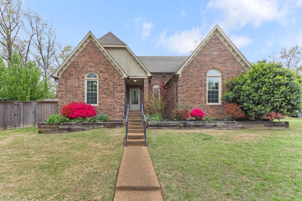 View of front of property featuring brick siding, 