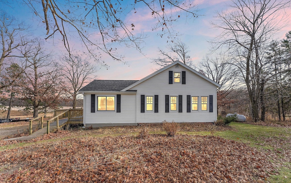 A twilight view of the home.