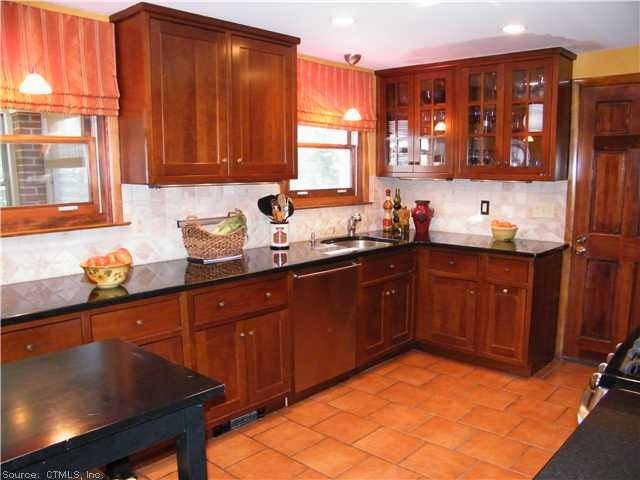Kitchen. Cherry Cabinets, Stainless Steel applianc