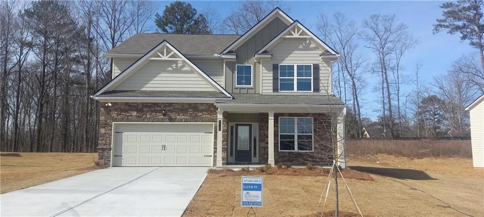 Craftsman-style house with board and batten siding