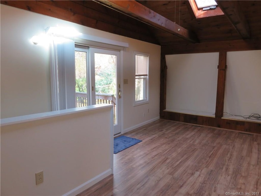 Cathedral ceiling, skylight, slider and window let