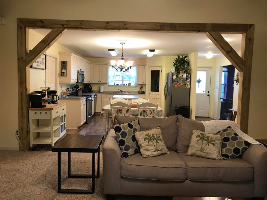 Open Living Room to Kitchen Dining