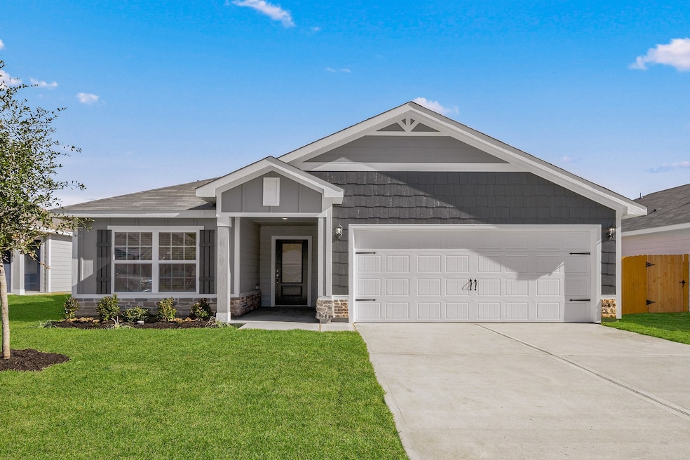 This modern home features three bedrooms and two b