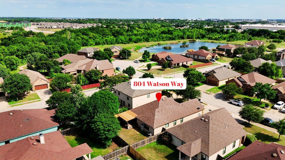 Aerial perspective of suburban area featuring a l