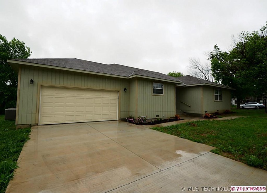 front with double garage