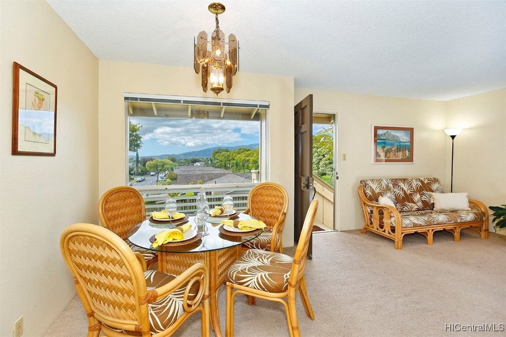 Enjoy the mountain view from the dining area of th