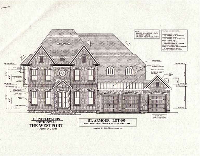 Exterior Front. 4 sides brick, 3 car garage and th