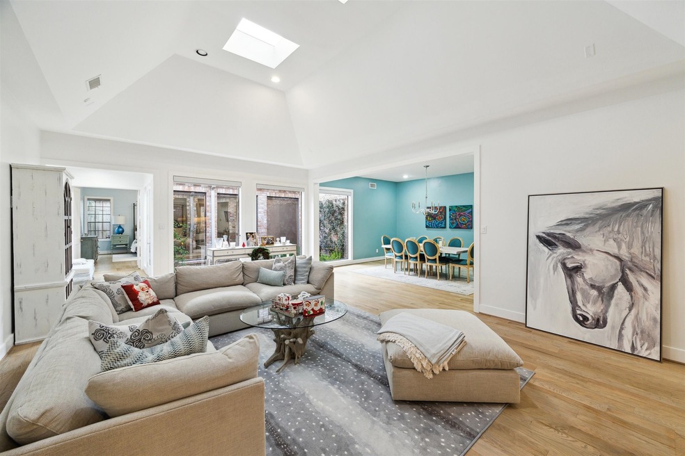 A view of the light and bright family room with va