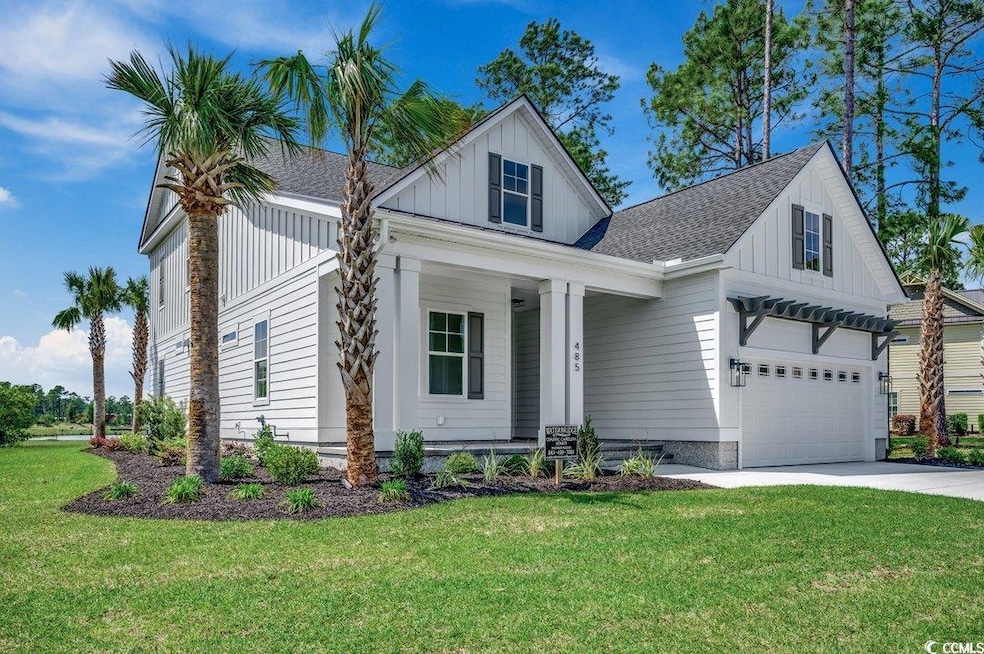 Modern farmhouse featuring board and batten siding